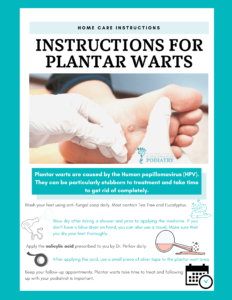 Instructions for plantar warts
