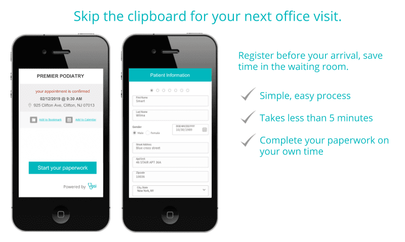 Register before your arrival, save time in the waiting room